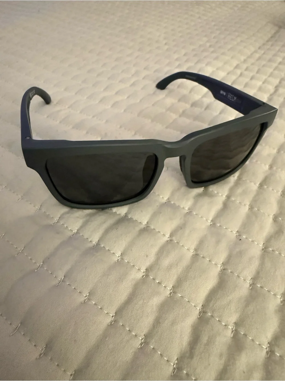 SPY Helm Men's Matte Gray Frame Sunglasses with Dark Lenses